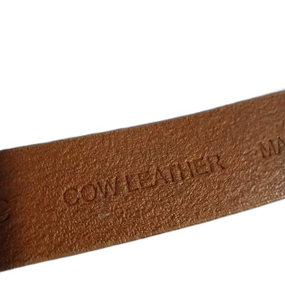 Banana Republic Yellow Tan Leather Women's Belt Small 40" x 3/4" - Picture 4 of 5